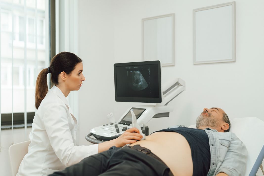 Private prostate exam taking place in a private clinic