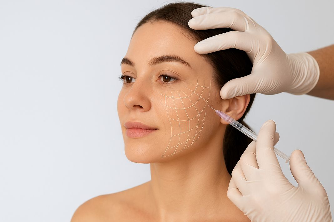 a patient recieving mesotherapy treatment in a private london clinic An AI image of a patient receiving mesotherapy treatment in a private FCM London Clinic