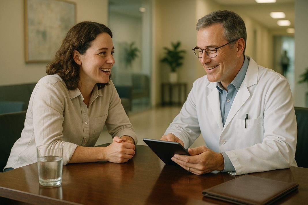 An AI photo of a health MOT taking place An AI photo of a health MOT taking place