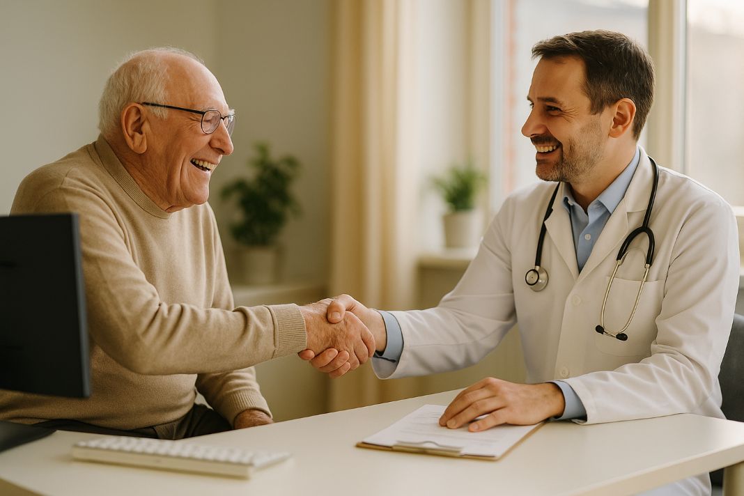 An AI photo of a private GP appointment taking place in a London clinic