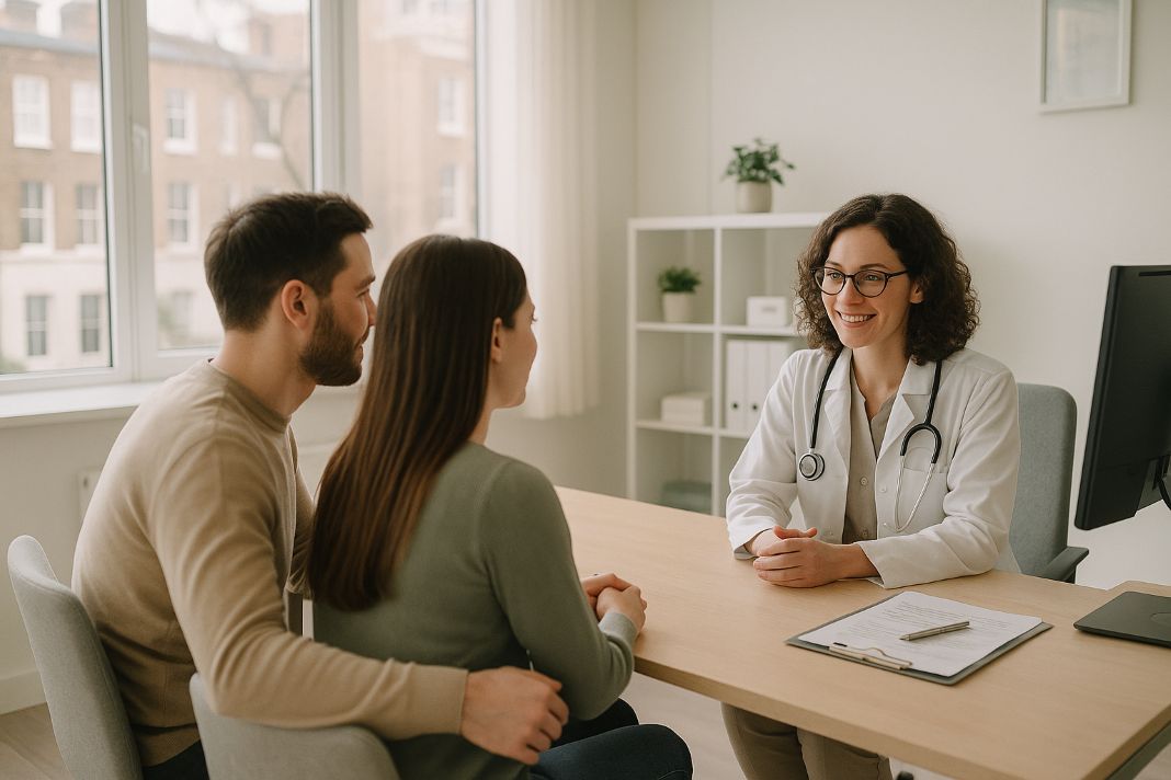 An ai image of a health check assessment consultation by FCM in London.