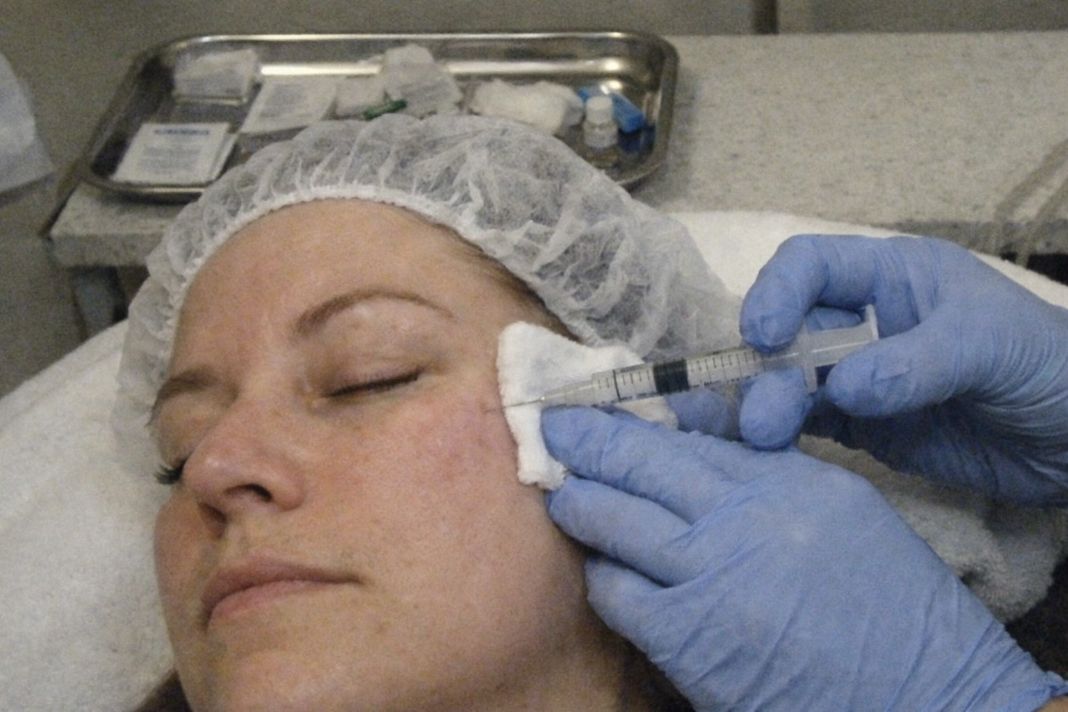 an illustrative photo of a cosmetic procedure in progress an illustrative photo of a cosmetic procedure in progress