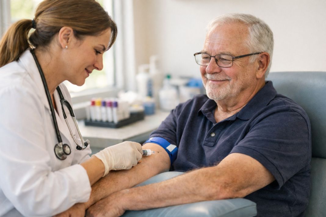 AI photo of blood drawing in a medical setting
