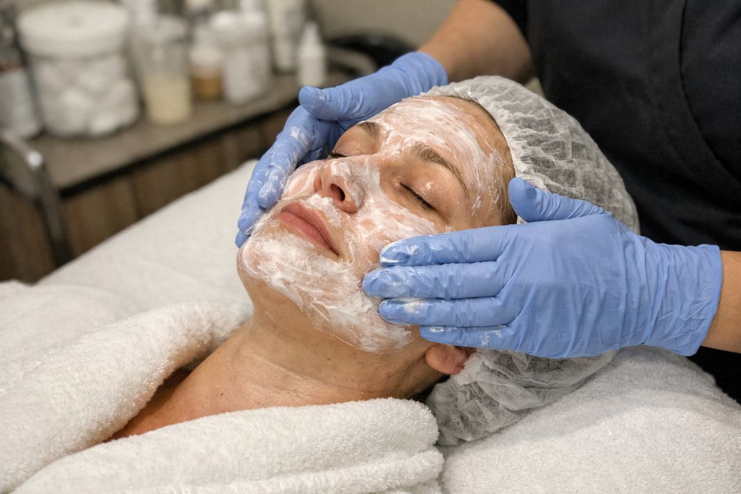 AI photo of facial treatment in a spa AI photo of facial treatment in a spa